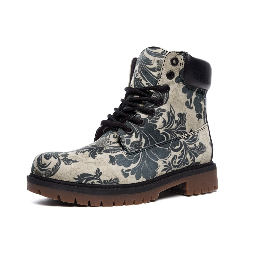 Damask Heritage Boot - Cream & Blue